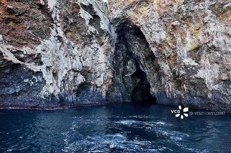 绘画洞穴在圣克鲁斯岛，文图拉，加州，美国，美国图片素材