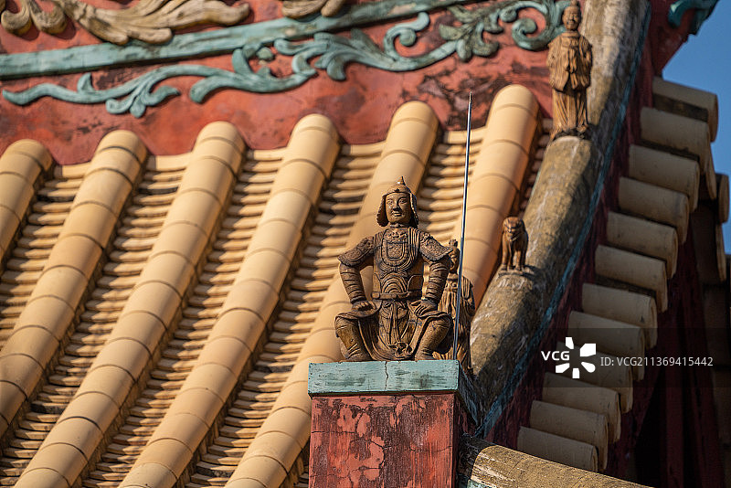 广州光孝寺佛寺建筑雕刻艺术古老建筑图片素材