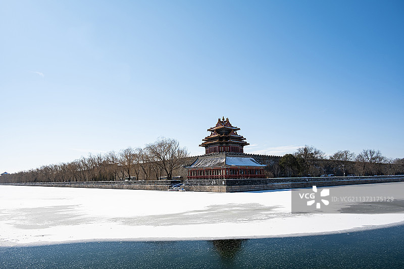 雪后的北京故宫紫禁城图片素材