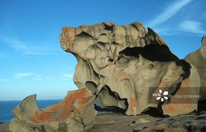 引人注目的岩石，弗林德斯追逐国家公园，袋鼠岛，澳大利亚南部图片素材