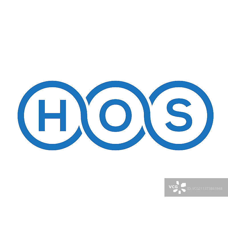 Hos字母标志设计在白色背景Hos图片素材