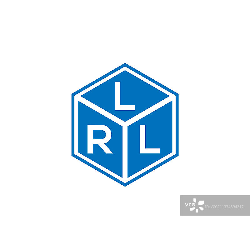 LRL字母标志设计在黑色背景图片素材