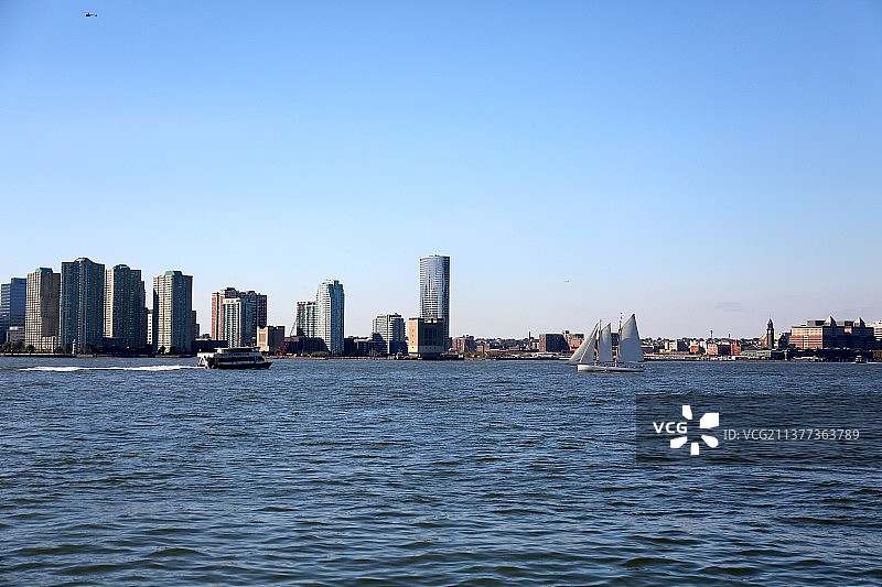 纽约，哈德逊河岸边（New York,on the  shore of Hudson River）图片素材