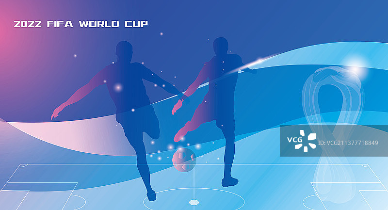 世界杯足球运动员剪影矢量海报图片素材