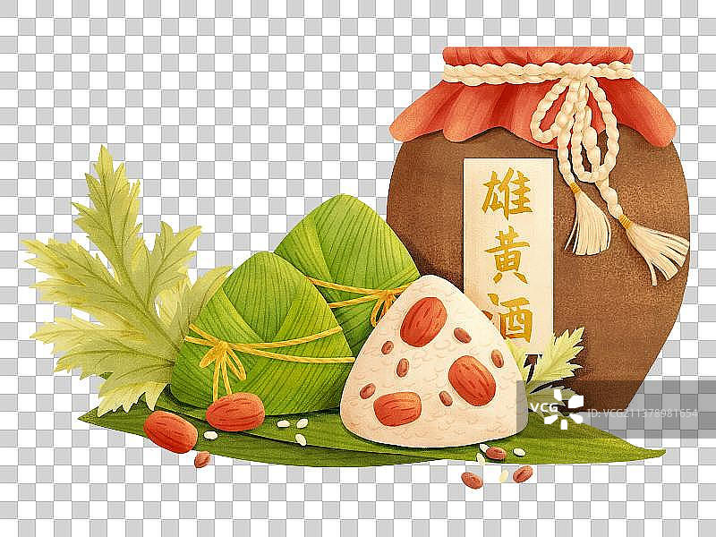 端午节粽子雄黄酒艾草图片素材