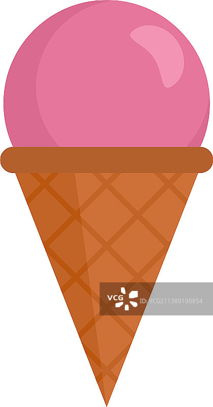 粉色冰淇淋图标扁平的风格图片素材