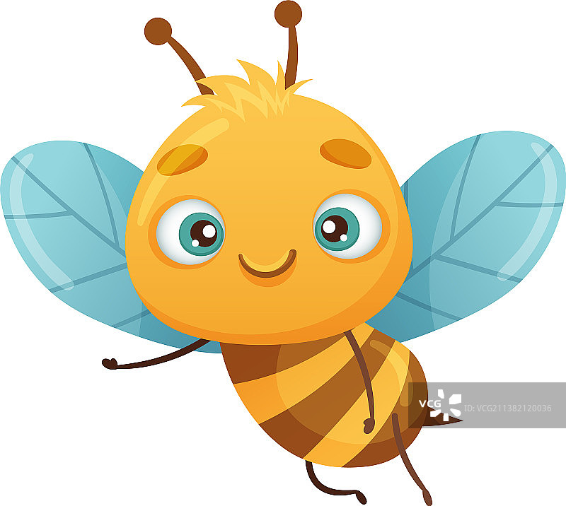 可爱的蜜蜂飞虫卡通图片素材