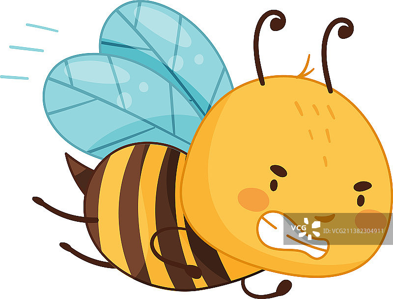 可爱的飞行有趣的蜜蜂卡通图片素材