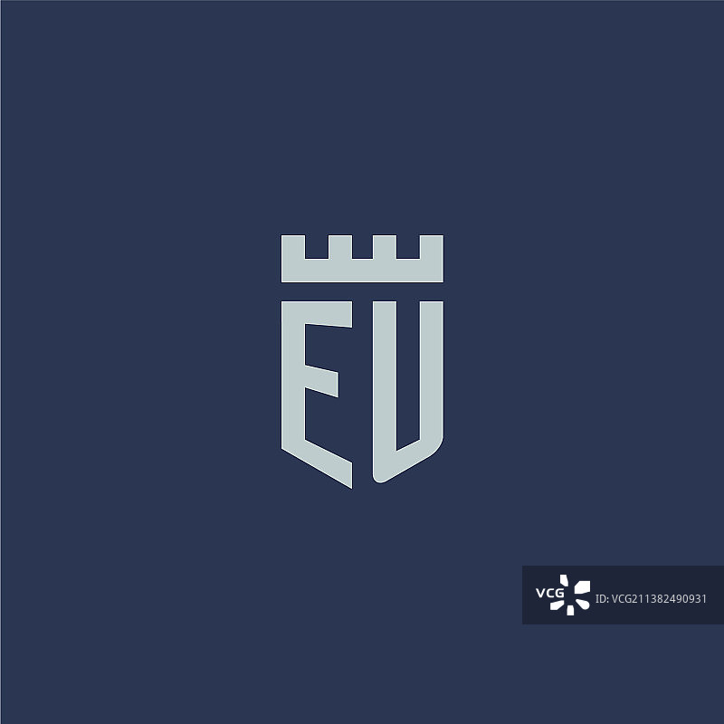 欧盟标志的字母组合与堡垒城堡和盾牌图片素材
