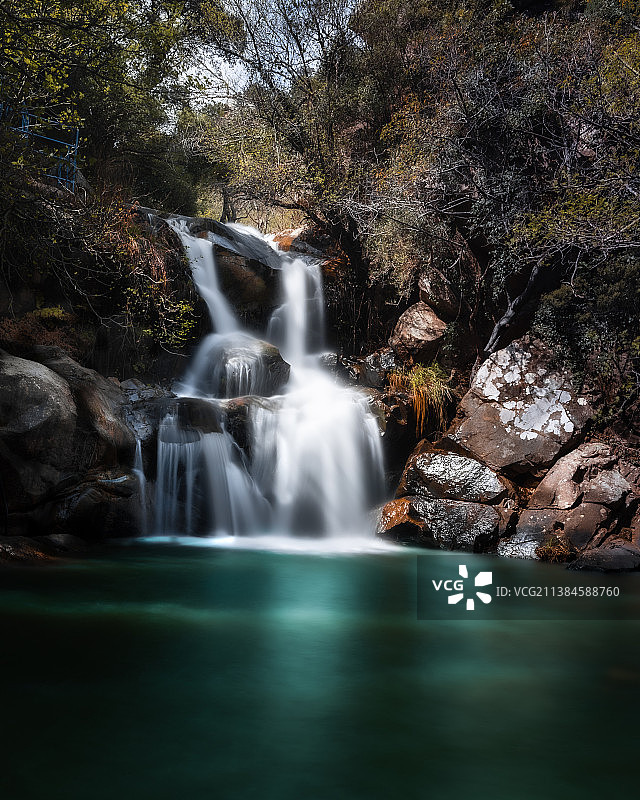 Garganta del capitan，森林瀑布的风景图片素材