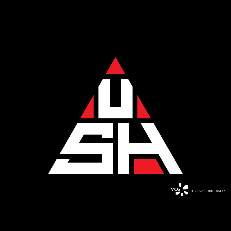 Ush三角形字母logo设计与三角形图片素材