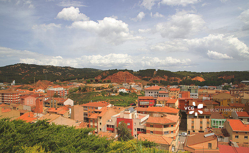 俯瞰这座城市的一角，西班牙图片素材