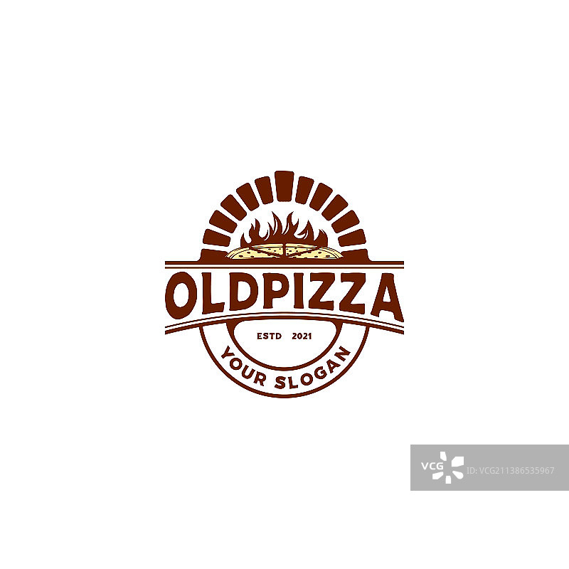 旧披萨徽标logo设计图片素材