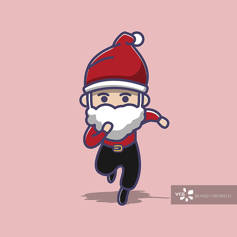 圣诞老人正在为圣诞节奔跑图片素材