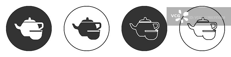 黑色传统中国茶道图标图片素材
