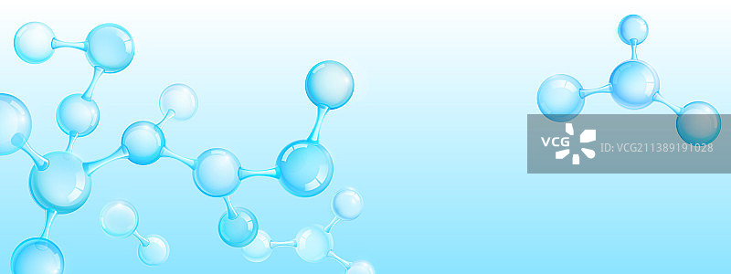 蓝色背景上的抽象分子图片素材