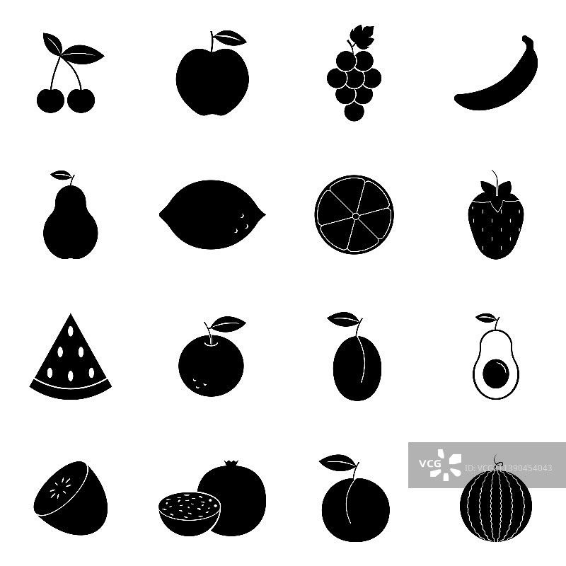 水果图标设置简单的水果图标设置图片素材