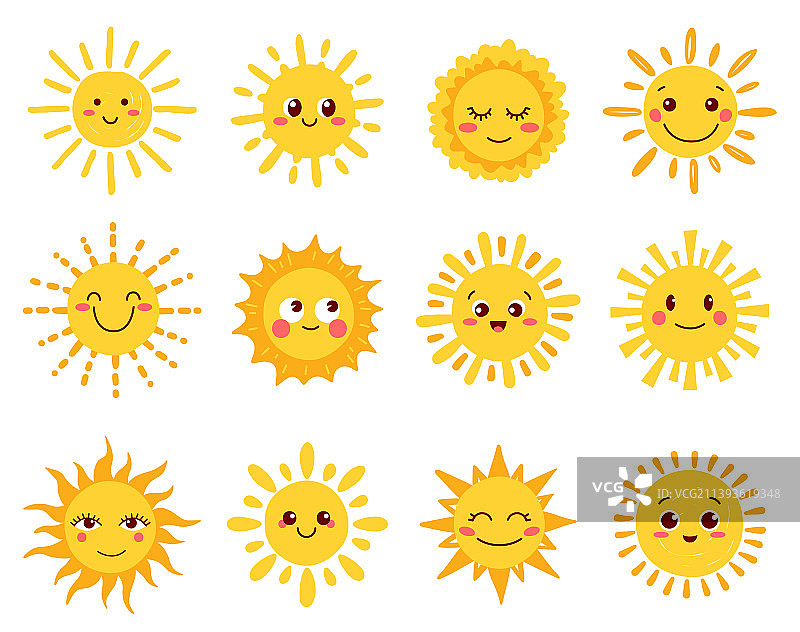太阳人物卡通阳光的脸快乐的微笑图片素材
