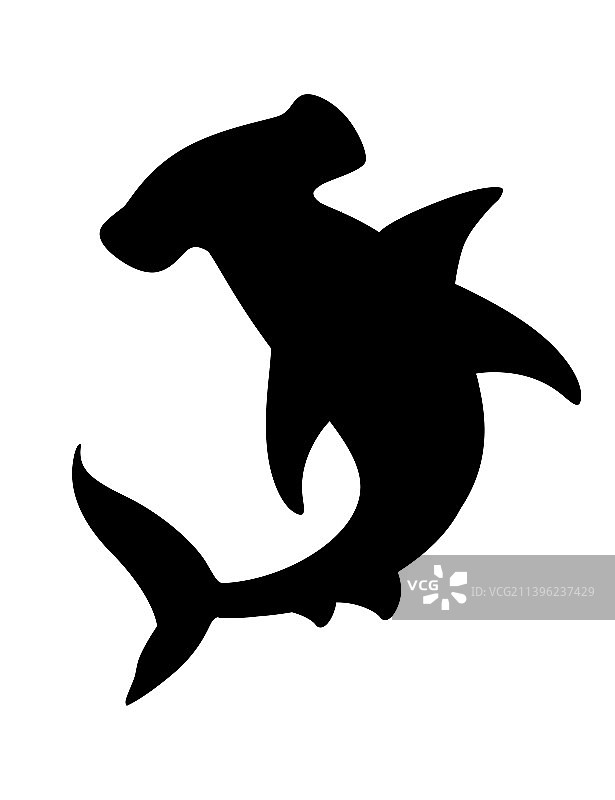 水下黑色剪影锤头鲨图片素材