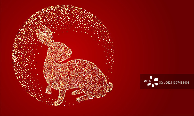 兔子粒子插画图片素材