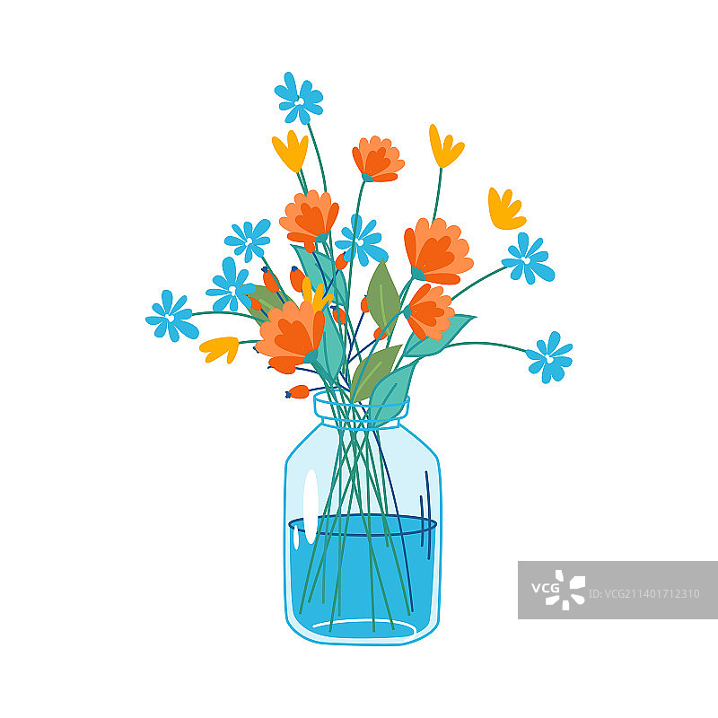 花束在花瓶花匠花组成图片素材