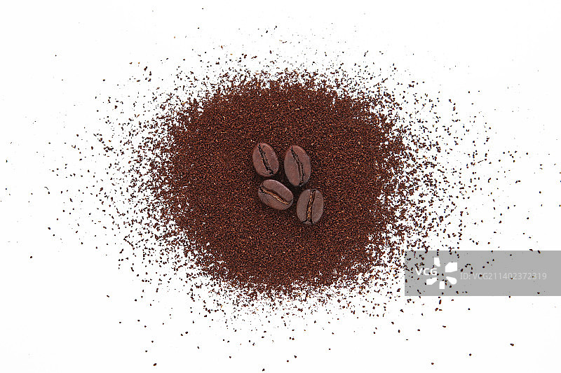 咖啡豆和咖啡粉图片素材