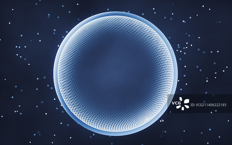 蓝色数字科技球体3D渲染图片素材