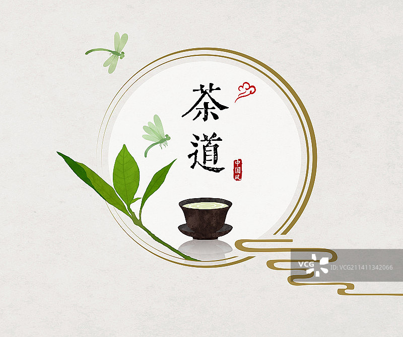 茶道中国风设计模板图片素材