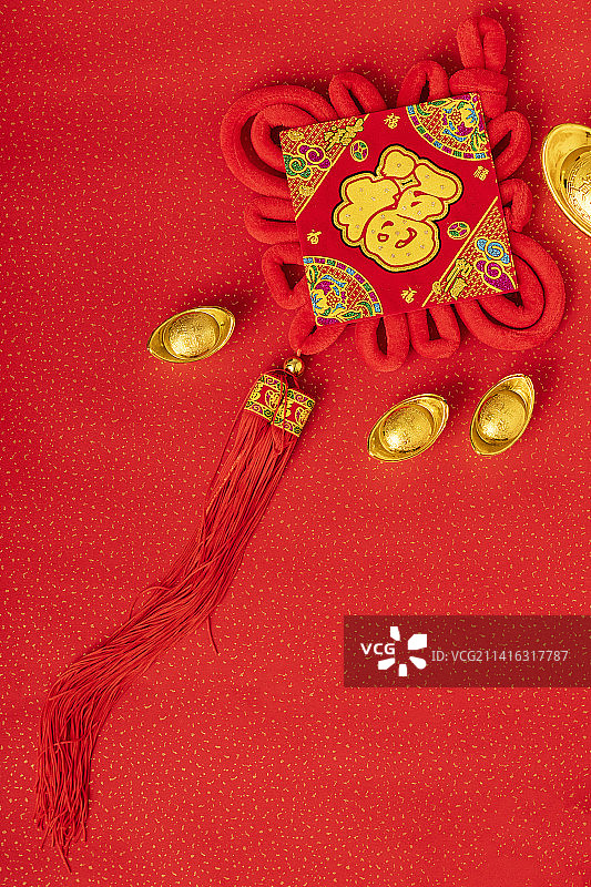春节新春红色中国结图片素材