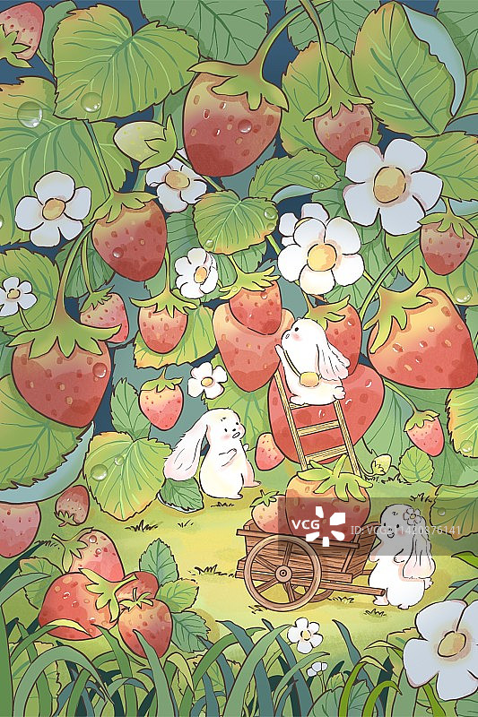 兔年“莓”烦恼图片素材