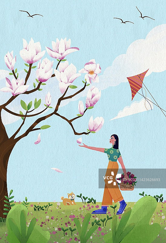 中国传统二十四节气春风插画海报图片素材