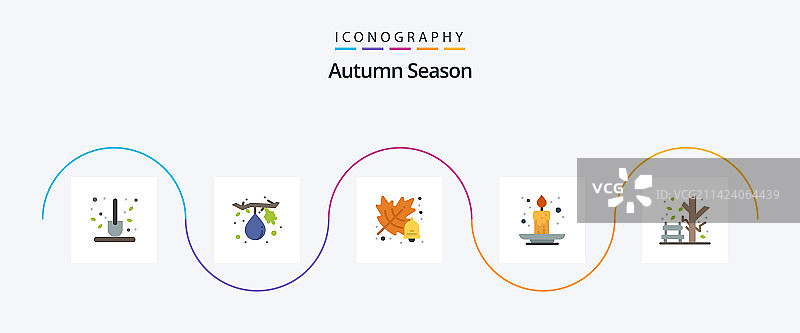 秋季扁平5图标包包括秋季节日图片素材