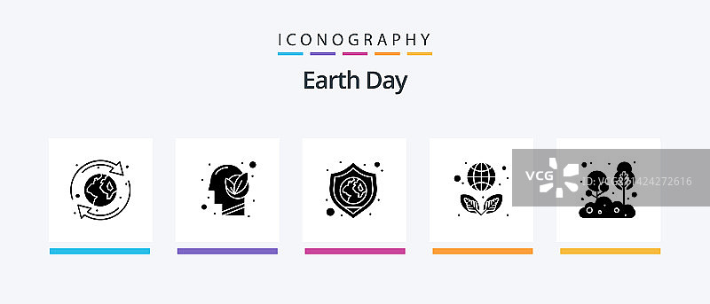 地球日象形文字5图标包包括自然生态图片素材