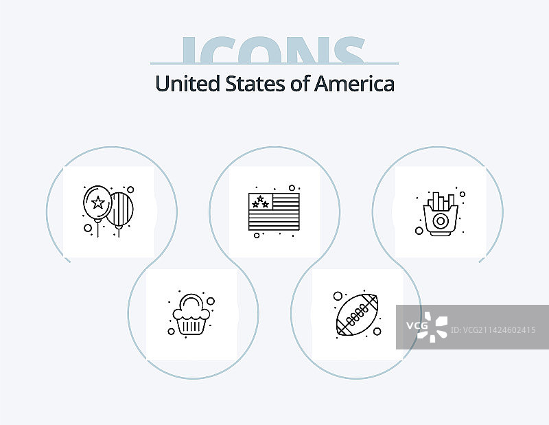 美国线图标包5图标设计食品地标图片素材