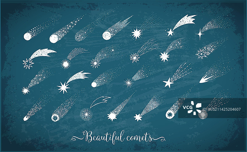 收集的涂鸦彗星和陨石图片素材