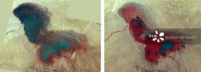 乍得湖消失了34年图片素材