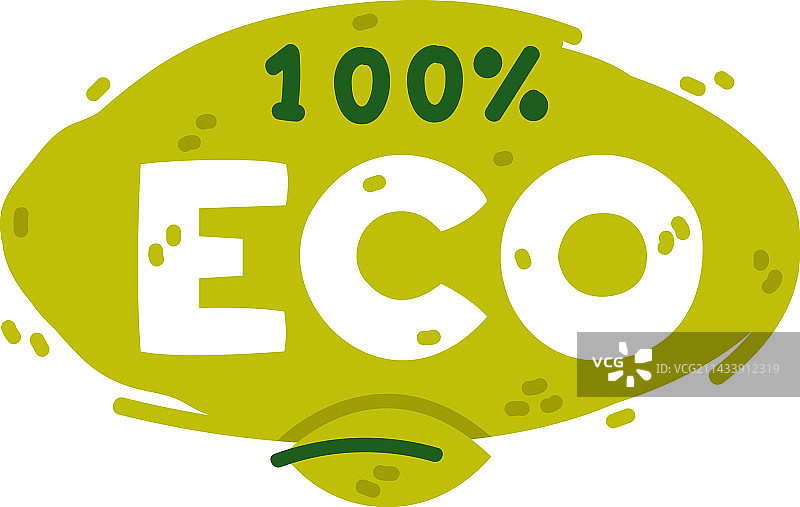 生态徽章和绿色生态标签或贴纸图片素材
