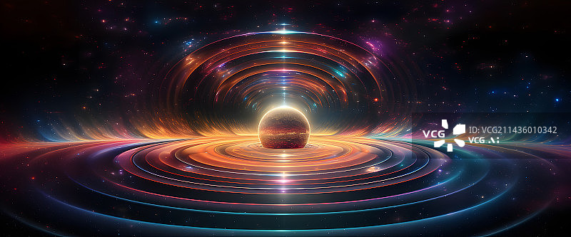 【AI数字艺术】星空下的时空隧道背景图片素材