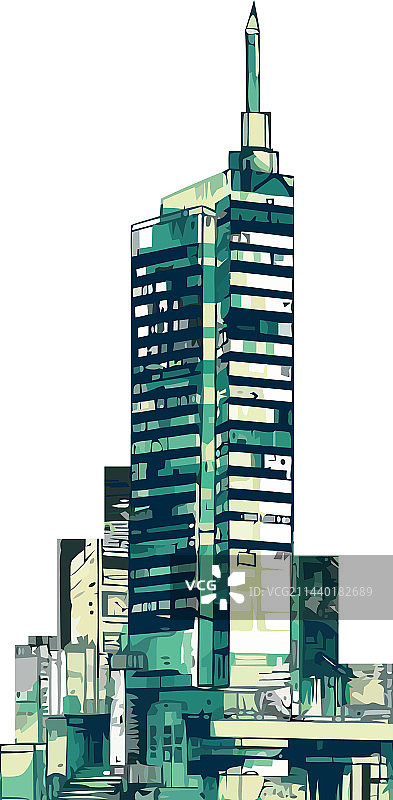 现代城市摩天大楼白色背景图片素材