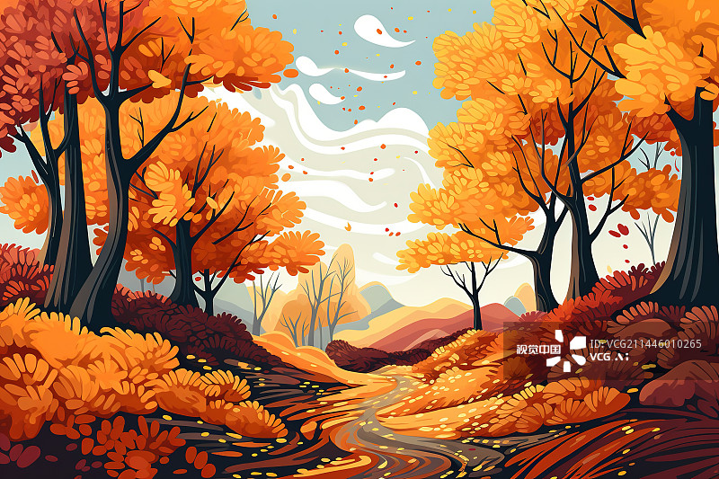【AI数字艺术】美丽的秋天枫叶图片素材
