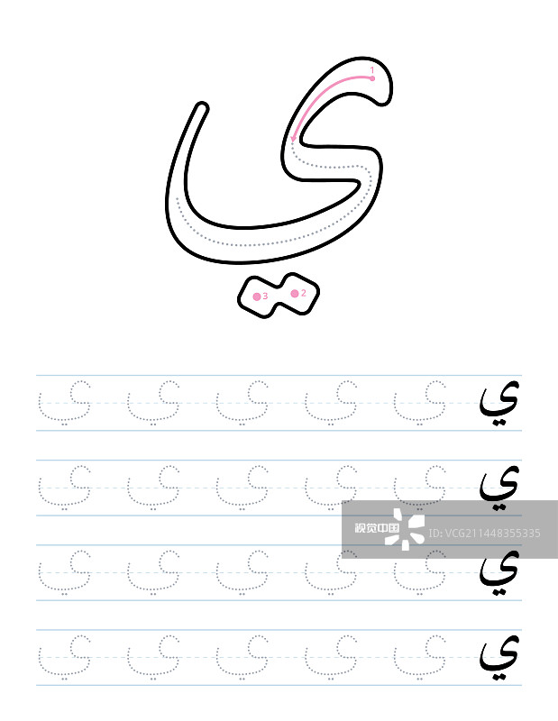 如何用描法书写阿拉伯字母图片素材