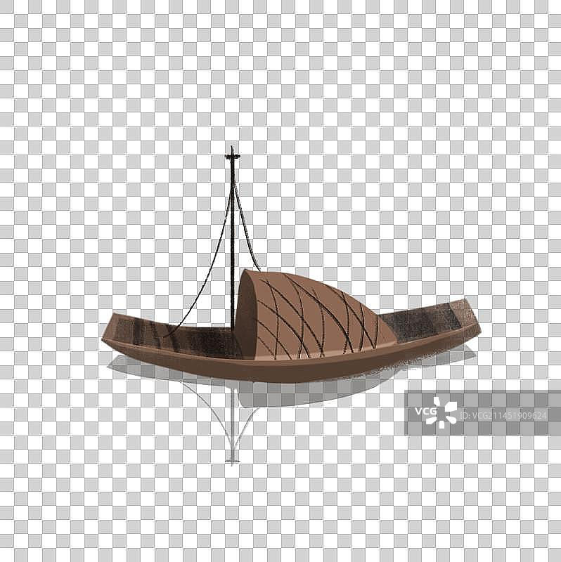 古代渔船元素图片素材