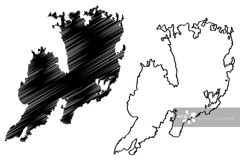 瑞典瓦纳湖王国地图涂鸦图片素材