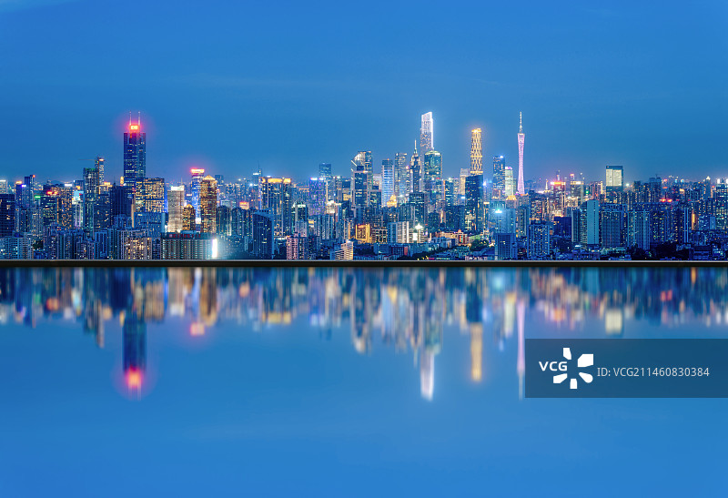 广州珠江新城CBD金融区夜景图片素材