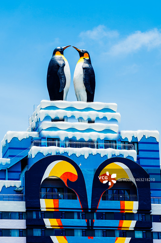中国广东省珠海市海洋王国景区企鹅度假酒店图片素材