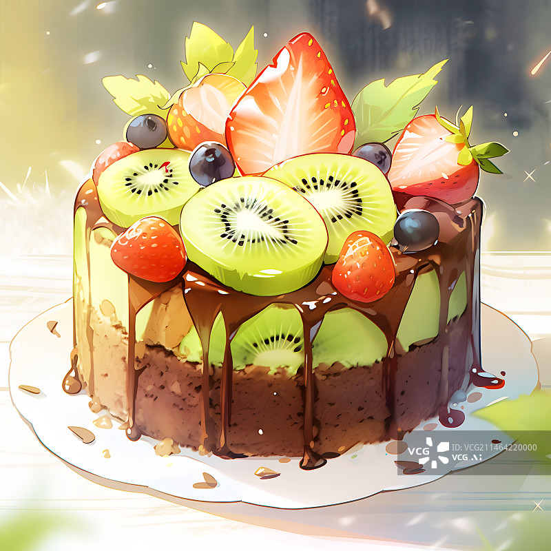 【AI数字艺术】AIGC:水果蛋糕 生日蛋糕  甜品 糕点 甜食图片素材