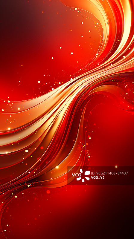 【AI数字艺术】红色抽象流动发光背景图片素材