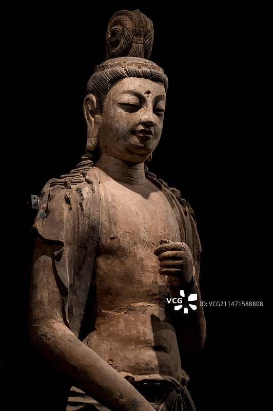 甘肃省博物馆馆藏古代佛像雕塑图片素材