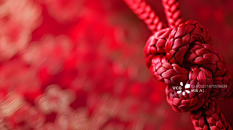 【AI数字艺术】中国结，红色的绳结图片素材