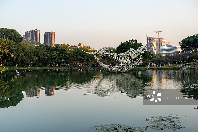 中国广州黄埔创业公园雕塑景观图片素材